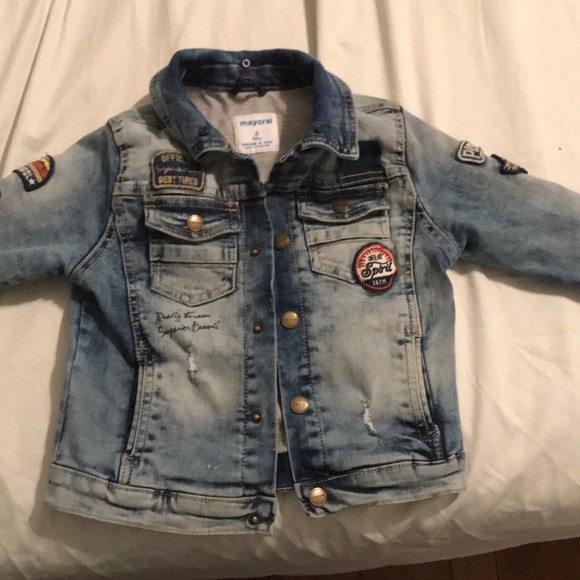 Mayoral Denim Lined Jacket with patches - Picture 1 of 5